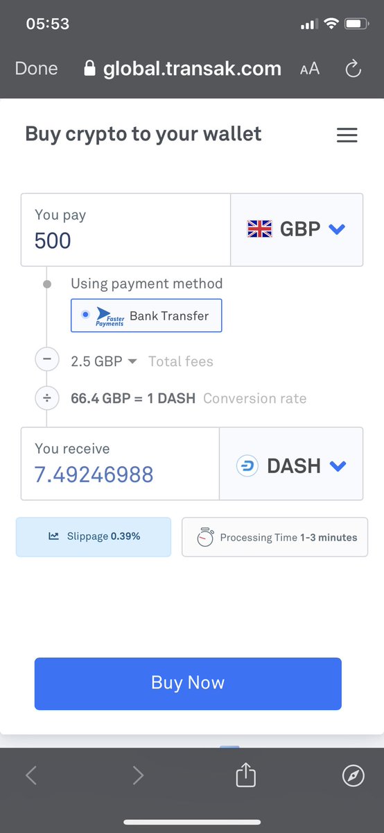Transak Widget Dash now listed on Transak - Dash